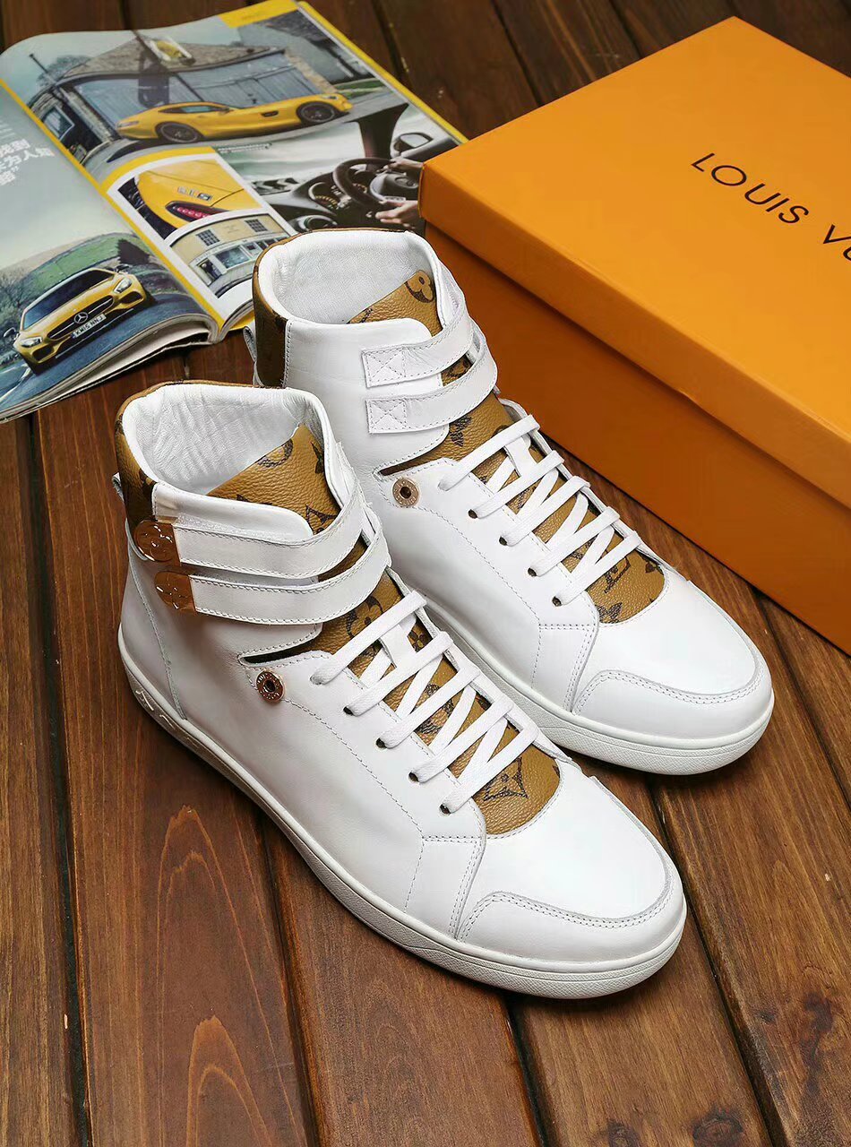 LW - LUV HIgh Top White Brown Sneaker