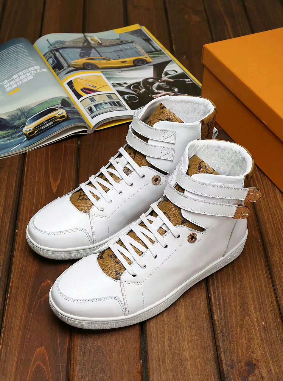 LW - LUV HIgh Top White Brown Sneaker