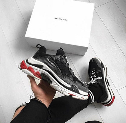 LW - Bla Triple S Black and Red Sneaker