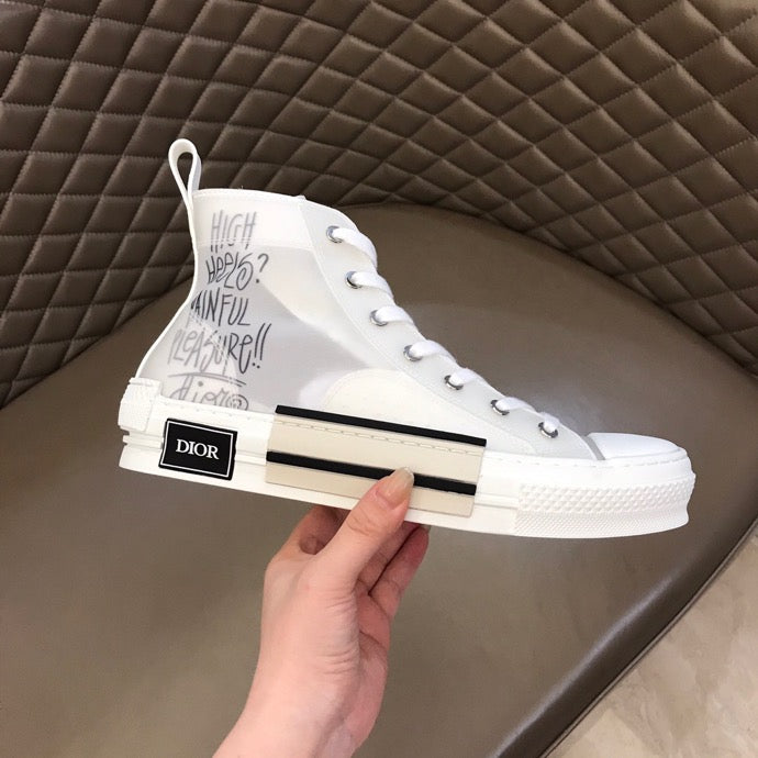 LW - DIR B23 White Canvas HIGH-TOP SNEAKER