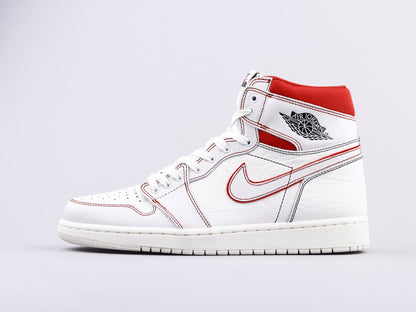 LW - AJ1 white and red manuscript