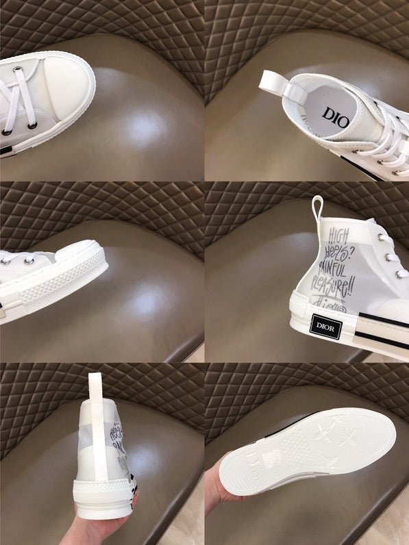 LW - DIR B23 White Canvas HIGH-TOP SNEAKER