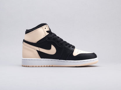 LW - AJ1 black pink toe women's shoes