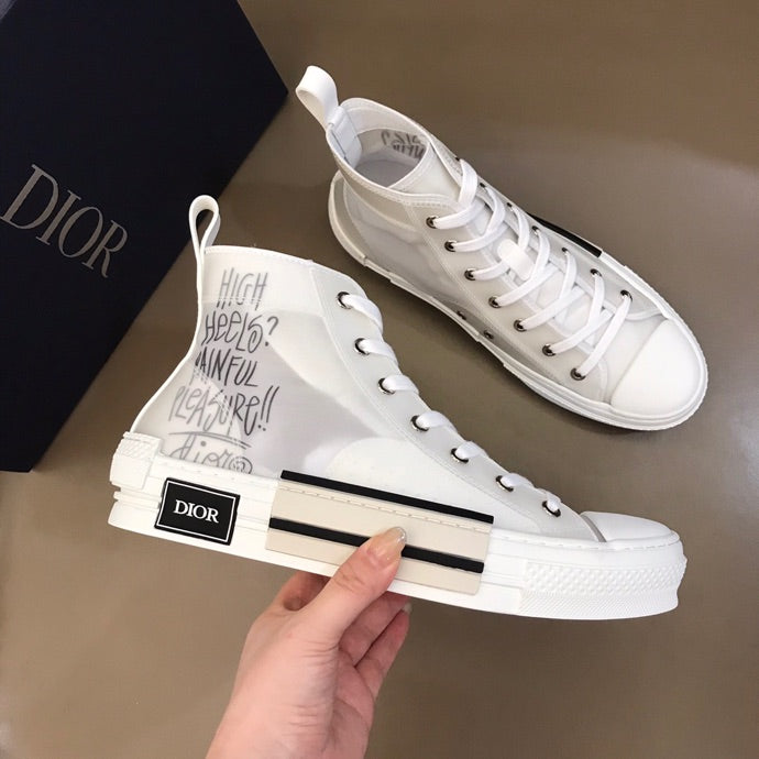 LW - DIR B23 White Canvas HIGH-TOP SNEAKER