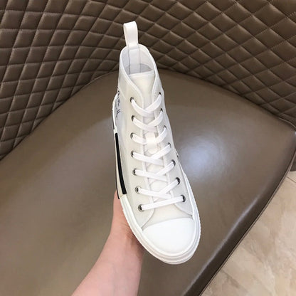 LW - DIR B23 White Canvas HIGH-TOP SNEAKER