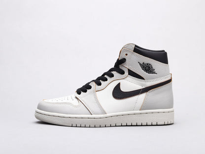 LW - AJ1 gray and white scratch shoes for women