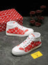 LW - LUV HIgh Top White Red Sneaker