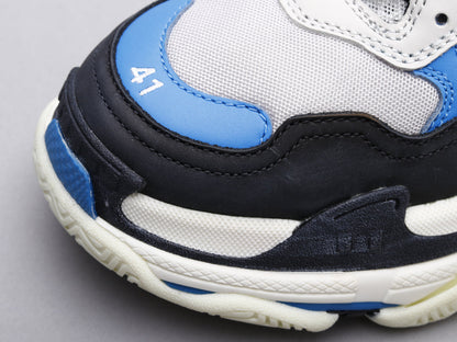 LW - Bla Triple S Black And White Blue Sneaker