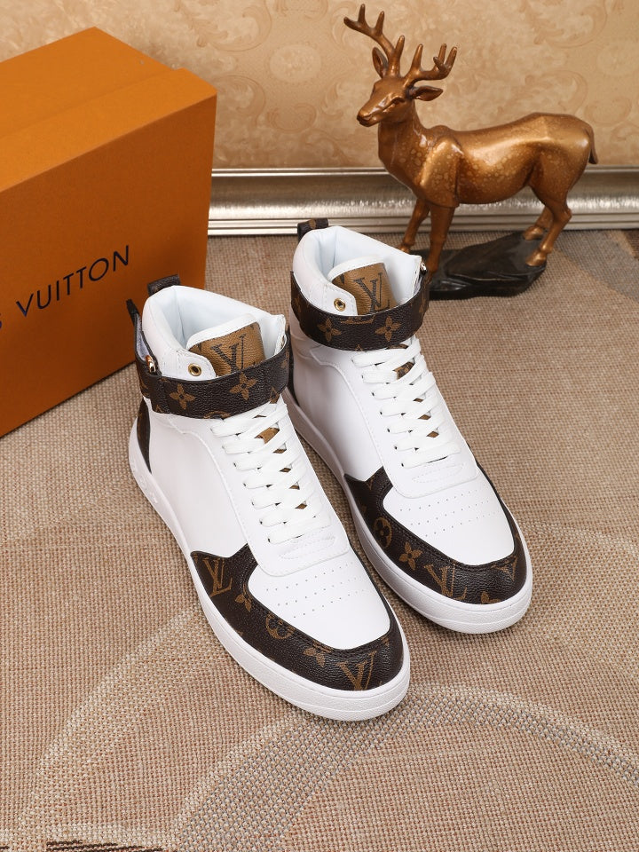 LW - LUV High Top White Brown Sneaker