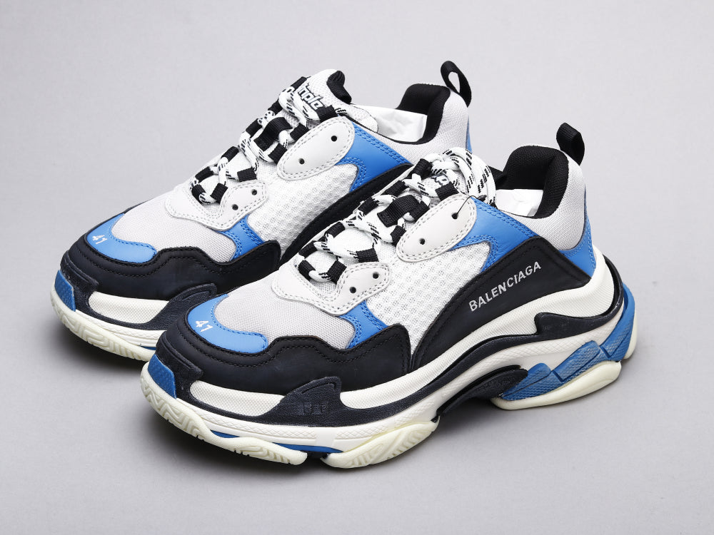 LW - Bla Triple S Black And White Blue Sneaker